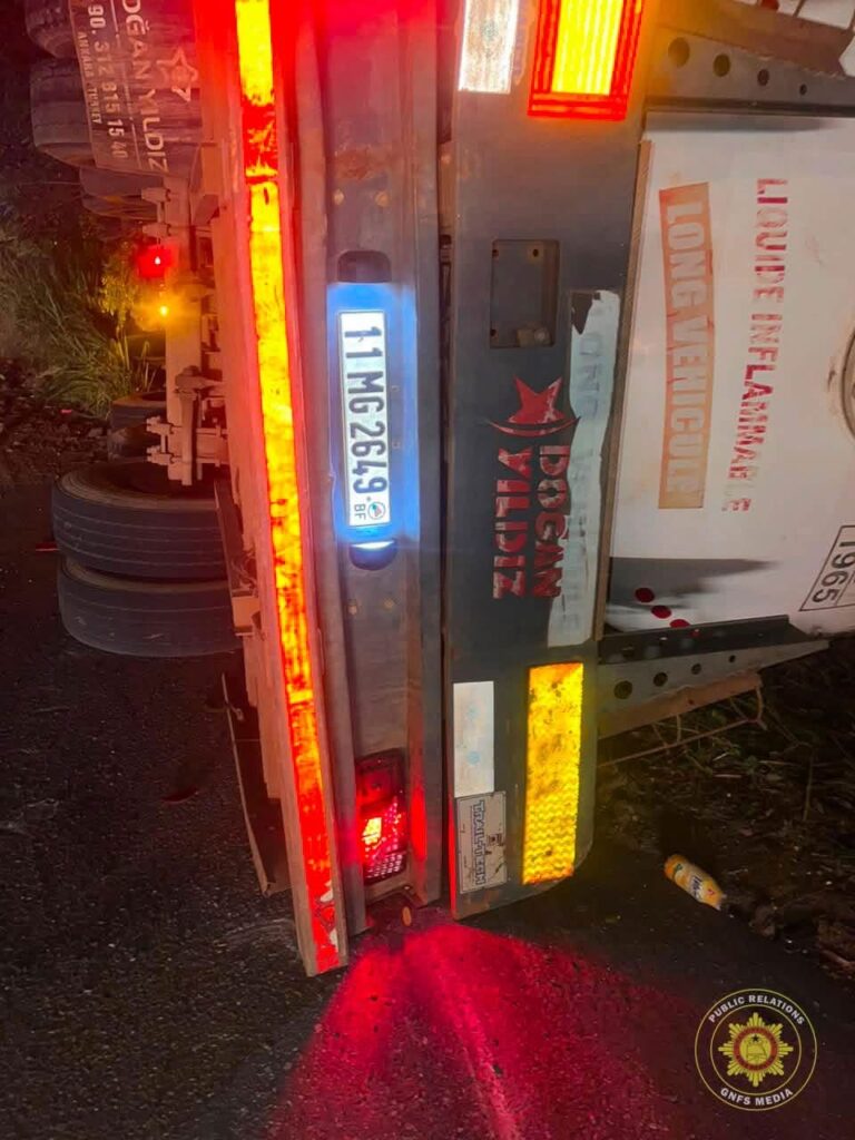 GNFS Rescues Driver After Amanase Tanker Crash On Accra-Kumasi Highway
