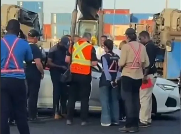 INTERPOL officials spotted at Tema Harbour inspecting vehicles