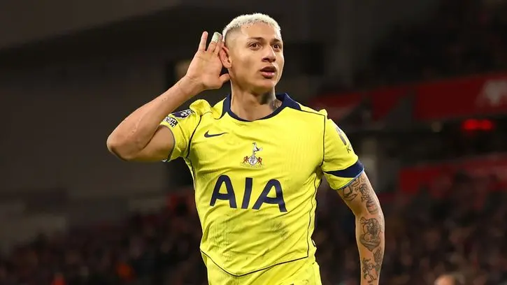 Late Richarlison goal earns point for struggling Spurs at Liverpool