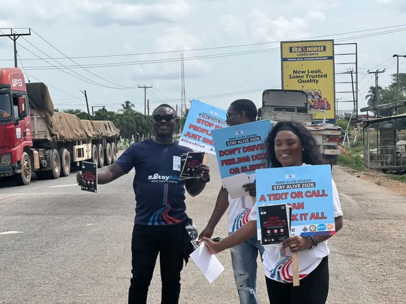 BMW Club Ghana partners National Road Safety Commission for "Stay Alive" Easter Road Safety Campaign