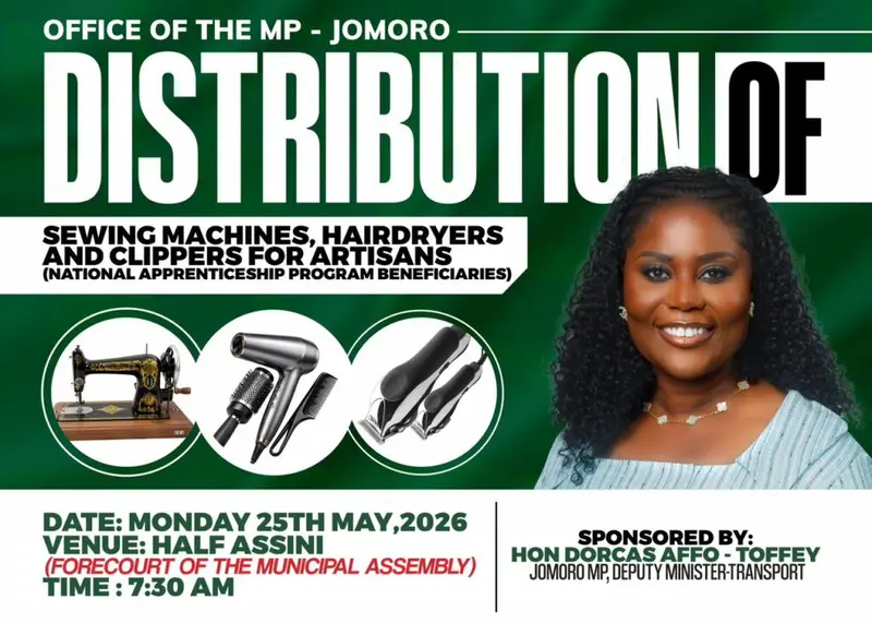 70 Jomoro artisans to receive NAP support package from MP Dorcas Affo-Toffey