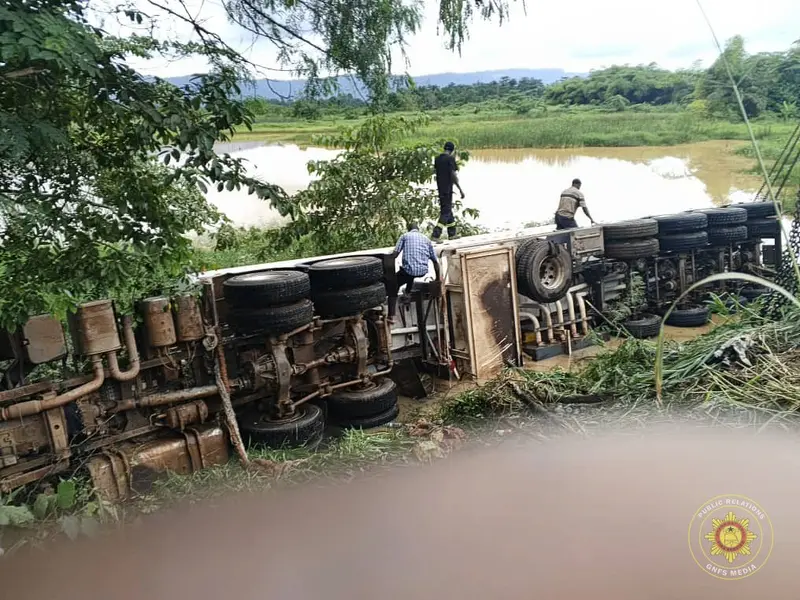 Fuel tanker overturns near Anyinam railway station, driver injured