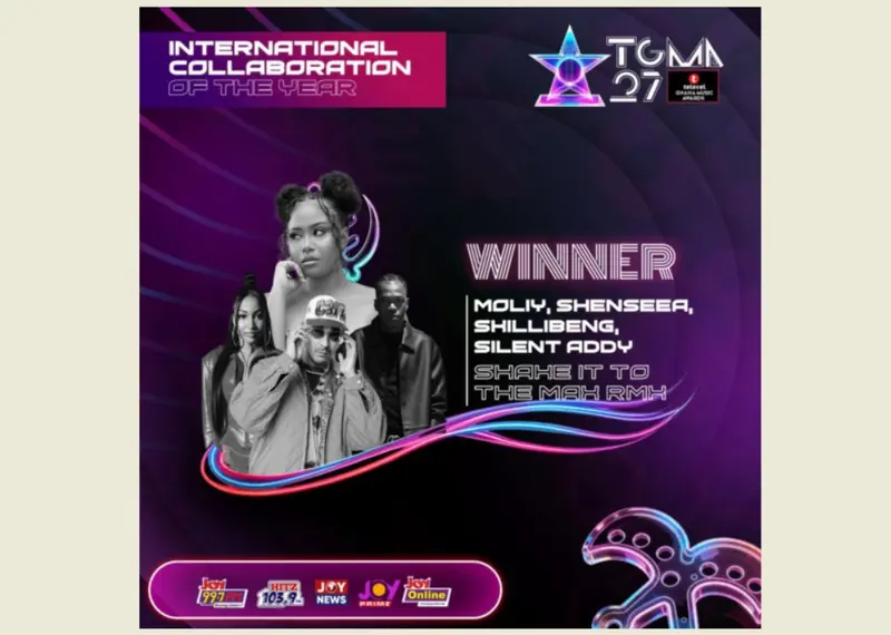 Moliy snatches Best International Collaboration at 27th TGMAs with star-studded 'Shake It To The Max' remix