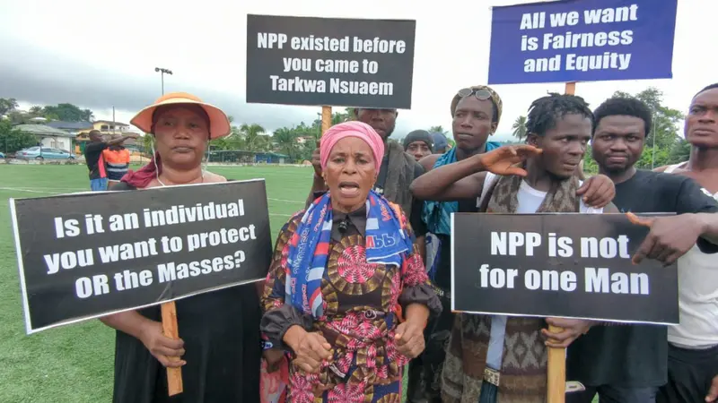NPP supporters in Tarkwa-Nsuaem protest alleged irregularities in internal elections