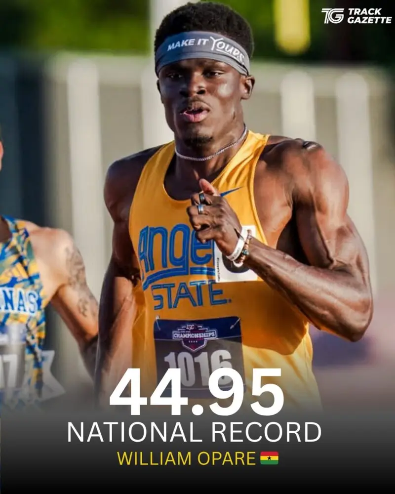 'Owadiah' makes history: William Opare becomes first Ghanaian to break 45 seconds in 400m