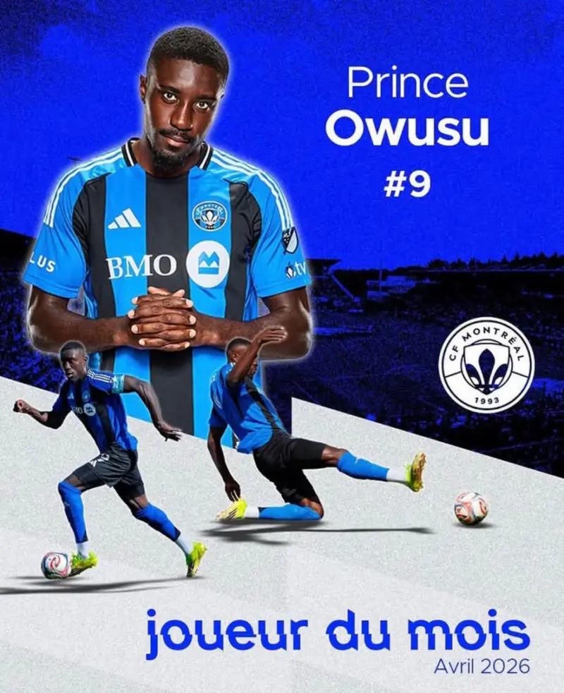 Prince-Osei Owusu named CF Montréal Player of the Month for April