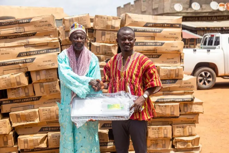 Tano South MP presents streetlight bulbs to local communities