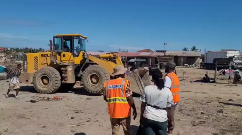 Traders protest as Kasoa NADMO begins demolition exercise for 24-hour economy market project