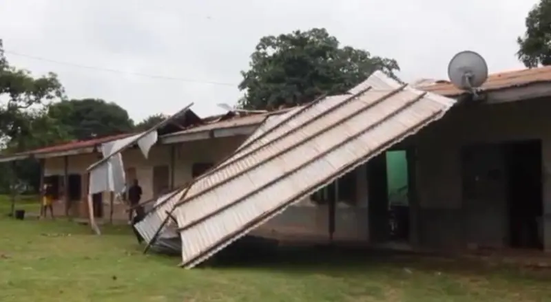 Rainstorm rips off roofs of Hwidiem Presby Basic School classrooms