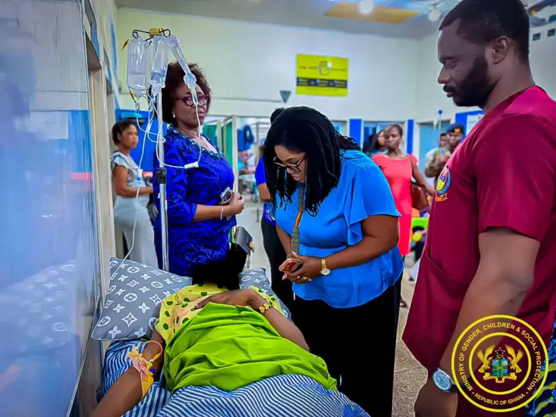 Gender Minister visits children injured in Dzorwulu road crash, assures families of gov't support