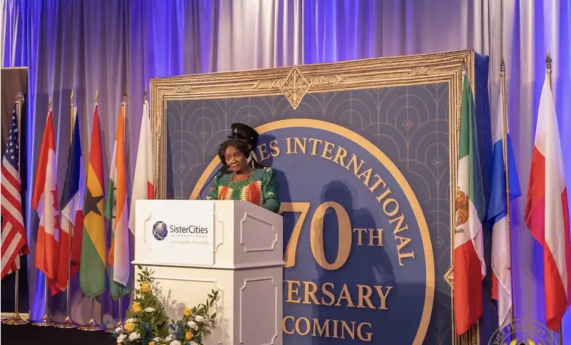 Opoku-Agyemang delivers keynote address at Sister Cities International 70th anniversary