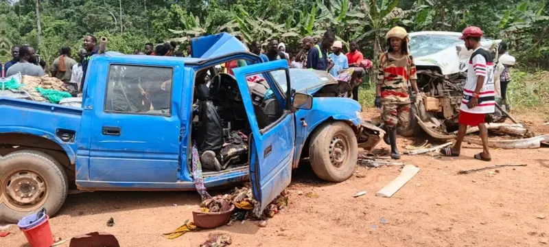 Three killed, 11 injured in head-on collision at Ajumako Kokoben