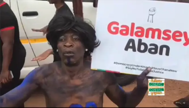 Check out supporter's unique appearance for NPP's 'Democracy Under Attack' demo