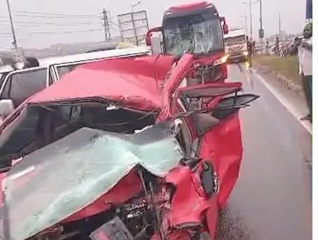 One seriously injured as four vehicles crash on Ofankor-Pokuase stretch days after fatal accident