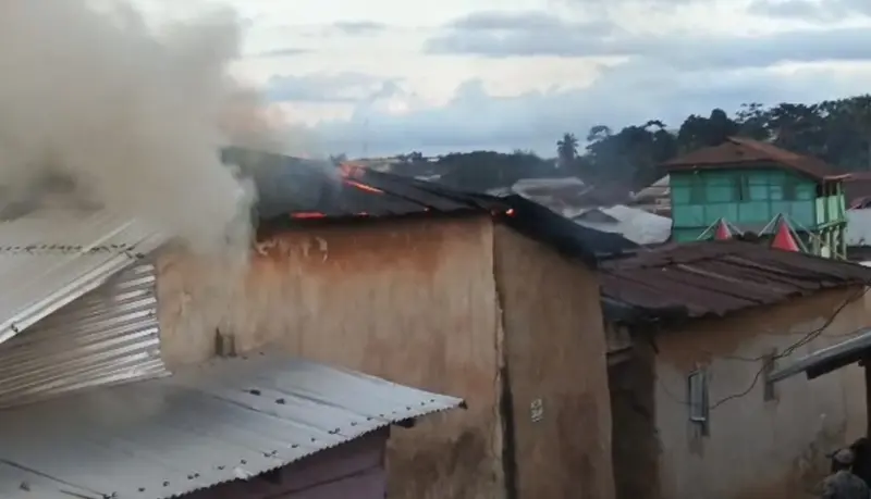 90-year-old woman escapes death as fire destroys part of Bibiani home