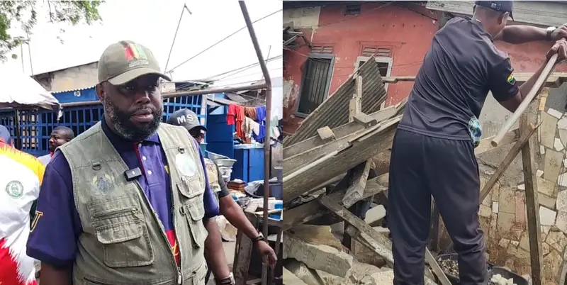 Accra Mayor leads demolition of illegal goat pen in Bukom after child's death