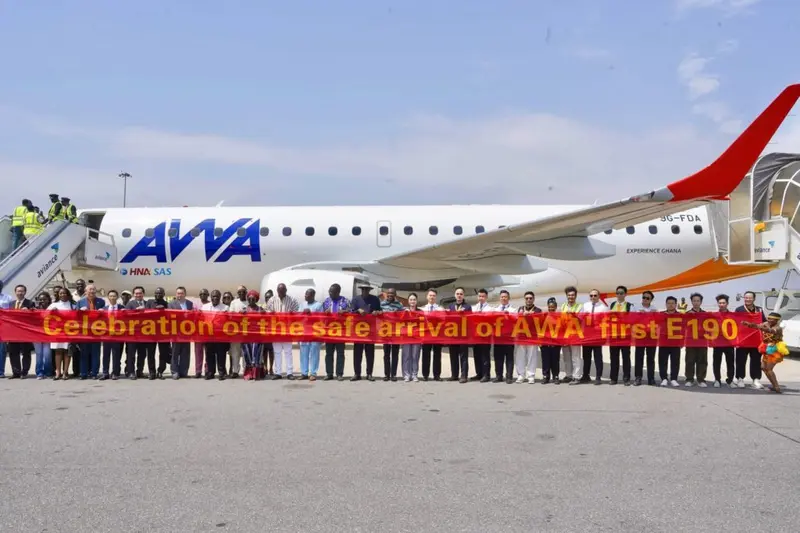 Africa World Airlines unveils first Embraer E190 as part of 10-aircraft fleet expansion