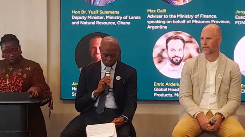 Yusif Sulemana pushes community benefits, national systems in Global Forest Finance Debate