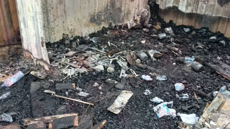 Fire destroys more than 20 container shops at Kasoa Hightension