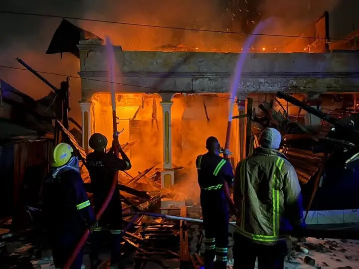 Fire tears through shops, residential properties in Koforidua