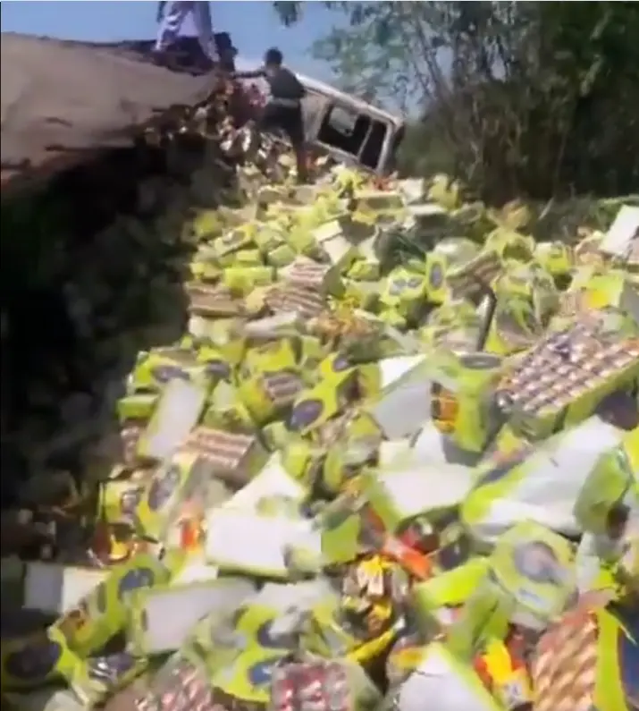 Kalyppo truck overturns and catches fire on Accra-Kumasi Highway; two injured