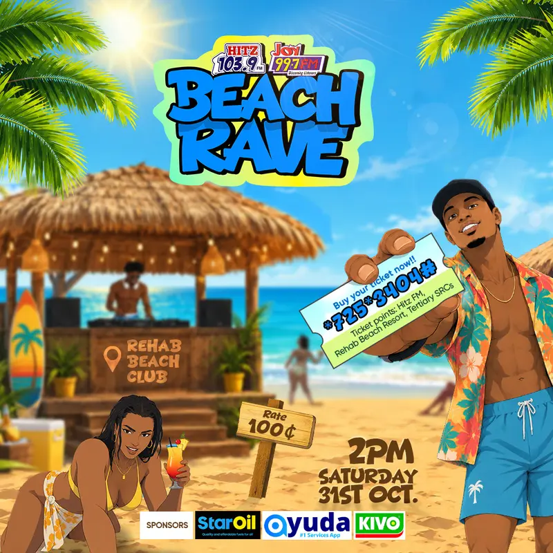 King Promise, KiDi, Ras Kuuku and others set to ignite Hitz-Joy Beach Rave at Rehab Beach Club today