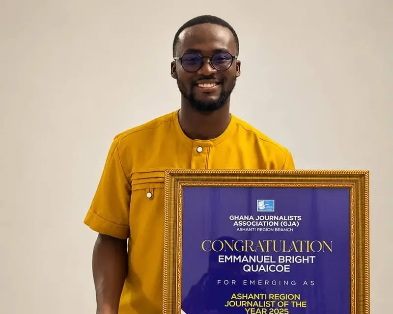 Multimedia's Emmanuel Bright Quaicoe wins 2025 GJA Ashanti Regional Journalist of the Year award