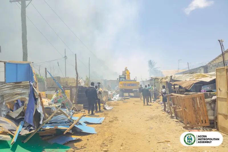 North Industrial Area fire: AMA demolishes Kofikrom structures to create access routes