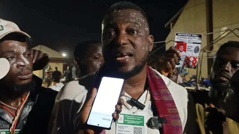 Prince Succeed Fiagadzi elected Nkwanta South NDC chairman as supporters celebrate leadership change
